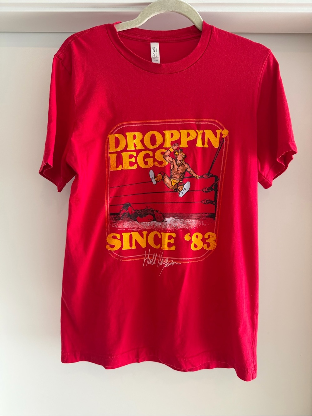 Hulk Hogan Red 'Droppin' Legs Since '83' Graphic Tee